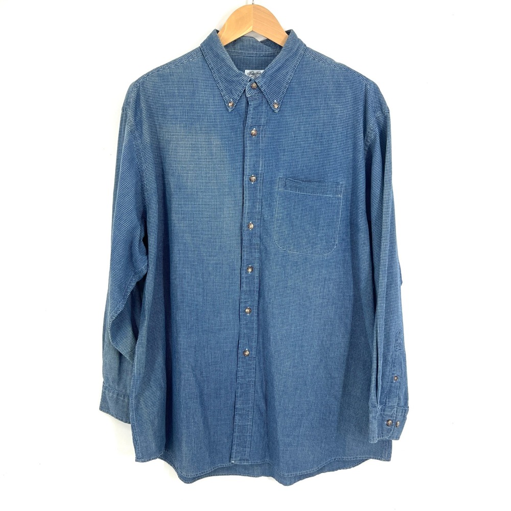 Brooks Brothers Mens XL Blue‎ Gingham Sport Shirt Button Down All Cotton Casual